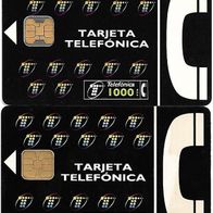 2 Telefonkarten Spanien , 1000 + 2000 PTA , leer