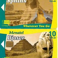 2 Telefonkarten Ägypten - Menatel 10 L.E. , leer