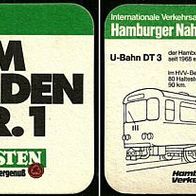 ALT ! Bierdeckel Verkehrsausstellung 1979 / HVV, U-Bahn DT 3 Holsten Hamburg