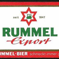 ALT ! Bieretikett "RUMMEL Export" Brauerei Rummel Darmstadt Lkr. Darmstadt-Dieburg