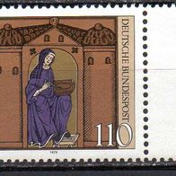 Bund BRD 1979, Mi. Nr. 1018, Hildegard von Bingen, postfrisch #15097