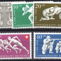 Schweiz postfrisch Pro Patria 1950 Michel 545-549