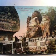 Ansichtskarte Bastei (Basteibrücke) Sächsische Schweiz gelaufen 04.08.1912 Y55o