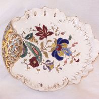 Handbemalte Ajour-Keramik-Schale , Andenelle Belgien 1836 / 1850