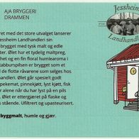 Bieretikett für "Landhandel Jessheim" Aja Bryggeri Drammen Provinz Buskerud Norwegen