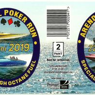 Bieretikett "Arendal Poker Run 2019" Arendals Bryggeri Arendal Prov. Agder Norwegen
