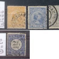 Briefmarken Niederlande 1891 Portomarke 1894 - 4 Marken