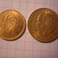 Italien 30 Lire Gold, beide Jahrgang 1863.
