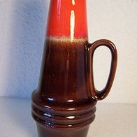 Rotbraune Keramik-Henkel-Vase, W. Germany 60ger Jahre