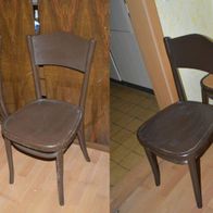 Stühle 4x - Retro Vintage Mid-Century 60-er Holz DDR dunkel-braun