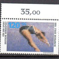 Bund BRD 1988, Mi. Nr. 1355, Sporthilfe, postfrisch #15778