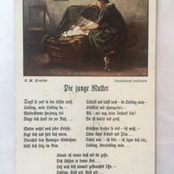 Ansichtskarte "Die junge Mutter" mit Lied/ Gedicht, beschriftet, nicht gelaufen Y74u