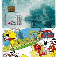 2 Telefonkarten - Comic PD 14 / 2001 + Transparent P 07 / 2004 , leer