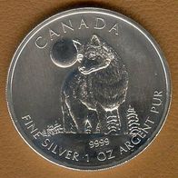 1 Unze Silber Kanada Wildlife Wolf 2010