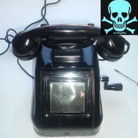 Kurbeltelefon OB33 mit Hörer und Anschlussleitung von Hagenuk