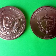 Che Guevara, 1 Peso Kupfermünze aus Kuba, gekapselt, sehr rar, unzirkuliert