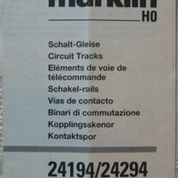 Märklin H0 Anleitung 24194 24294 24994 Schalt-Gleise Waschzettel 1997 2002