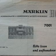 Märklin H0 Anleitung 7001 Kupplungslehre Waschzettel 1970 1986