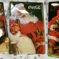 3 x Coca Cola - Weihnachts - Werbeschilder - Blech