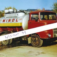 Minol-Foto Oldtimer DDR VEB LKW IFA W 50 Tankfahrzeug