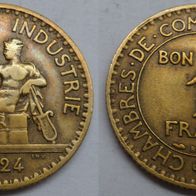 Frankreich 1 Franc 1924 (offene 4) ## Kof1