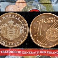 1 Cent Monaco 2001 aus dem Euro Starterkit unzirkuliert