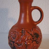Keramik-Henkel-Vase mit Fosilien-Reliefdekor, Carstens-Tönnishof 60ger Jahre
