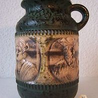 Keramik Henkel-Vase mit Reliefdekor, Dümler & Breiden Keramik