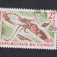 Kongo Freimarke " Tiefseetiere " Michelnr. 57 o