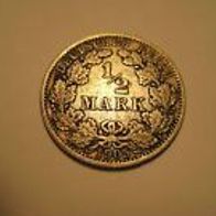 1/2 MARK Deutsches Reich -1905 A . . 900er Silber . .##728