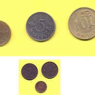 Münzen Finnland Norwegen je 3 Münzen