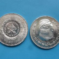 Vatikan 1979 zum Papstbesuch 1979 in Mexiko 1 Peso 1963 Silber mit Gegenstempel