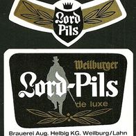 ALT ! Bieretikett Brauerei August Helbig KG † 2008 Weilburg/ Lahn Lkr. Limburg-W.