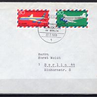 BRD / Bund 1969 50 Jahre deutscher Luftpostverkehr MiNr. 576 - 577 gestempelt Brief 2