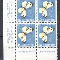 Schweiz postfrisch Juventute mit Tabs RAR Michel Nr. 636 Viererblock