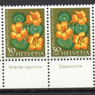 Schweiz postfrisch Juventute mit Tabs RAR Michel Nr. 690 Viererstreifen