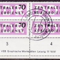 DDR B 9 X II O Dienst vierer Block #016700