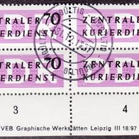 DDR B 9X II O Dienst vierer Block #016704
