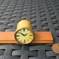 Original DDR Zubehör Puppenstube Kaminuhr Miniatur Uhr Holz 50er "Wurzelmarke"