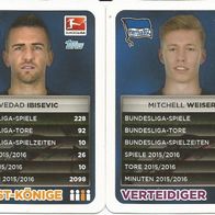 topps Bundesliga-Ouartettkarten - Hertha BSC - Weiser und Ibisevic - wie neu