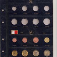 1 Cent - 2 Euro Kursmünzensatz Malta 2008 + Münzblatt