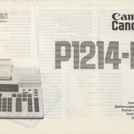 Betriebsanleitung von 1983 für Rechenmaschine Canon Canola P1214-D