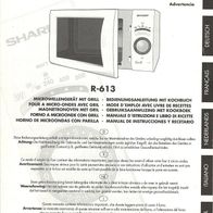 Sharp Mikrowellengerät mit Grill R-613. Betriebsanleitung von 2001