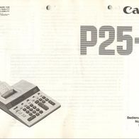 Betriebsanleitung von 1983 für Rechenmaschine Canon P25-D