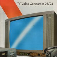 Katalog von 1993 - 1994 für Metz TV - VIDEO - Camcorder - Megablitz