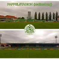 1)AK Pappel-Stadion Postkarte SV Mattersburg Burgenland Fußball stadium postcard