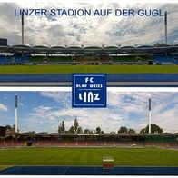 2) AK Linzer Stadion Postkarte FC Blau-Weiß Linz BW Österreich Fußball Gugl SKV