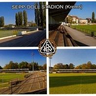 2) AK Stadion Postkarte Sepp-Doll Krems Kremser SC Nieder-Österreich Fußball KSC