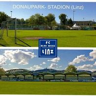 AK Donaupark-Stadion Postkarte FC Blau-Weiß Linz SK VÖEST VOEST Stahl BW Fußball