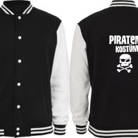 Collegejacke Piratenkostüm mit Augenklappe ( Sprüche / Lustig / Fun